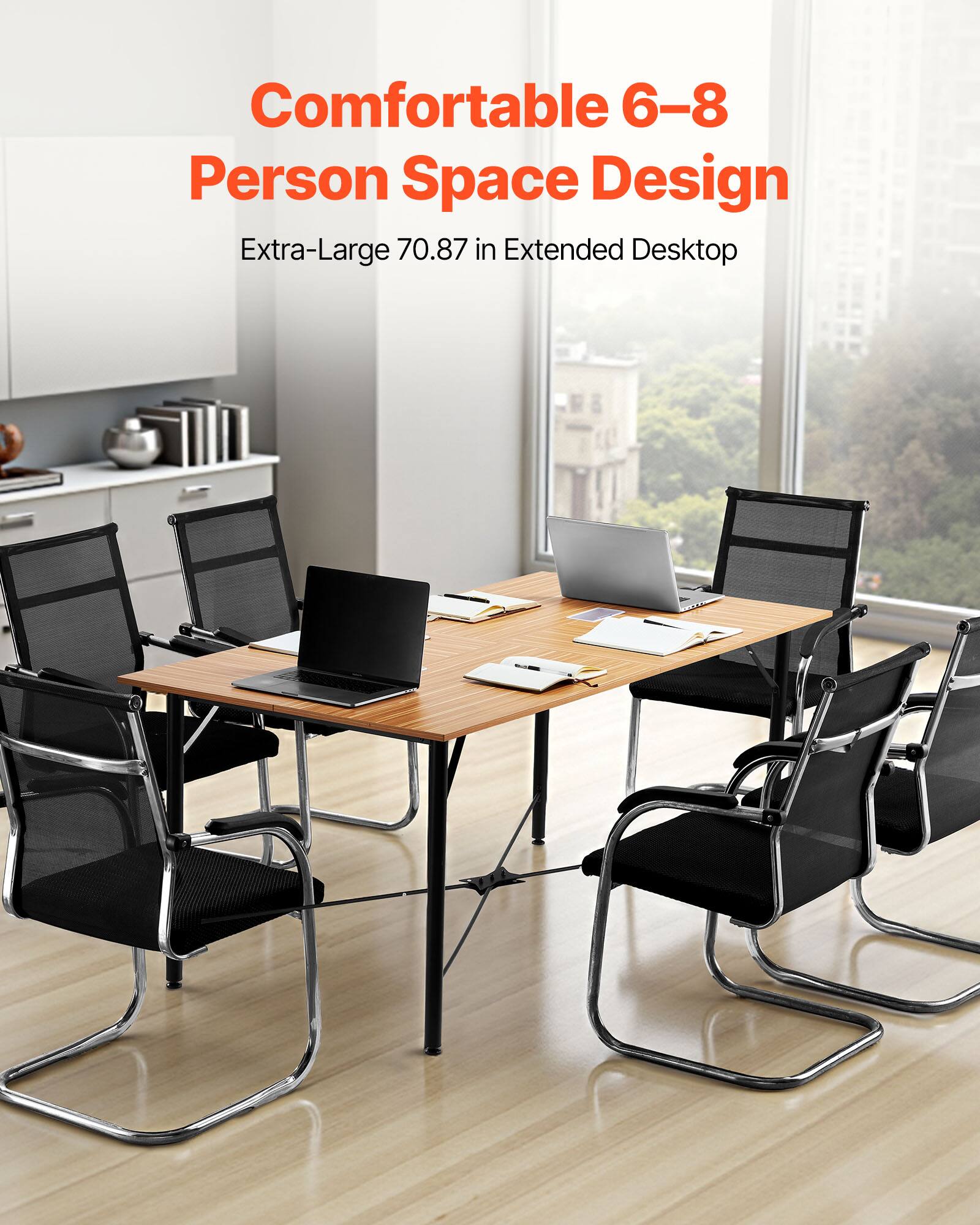 Comfortable 6-8 Person Space Design  
Extra-Large 70.87 in Extended Desktop