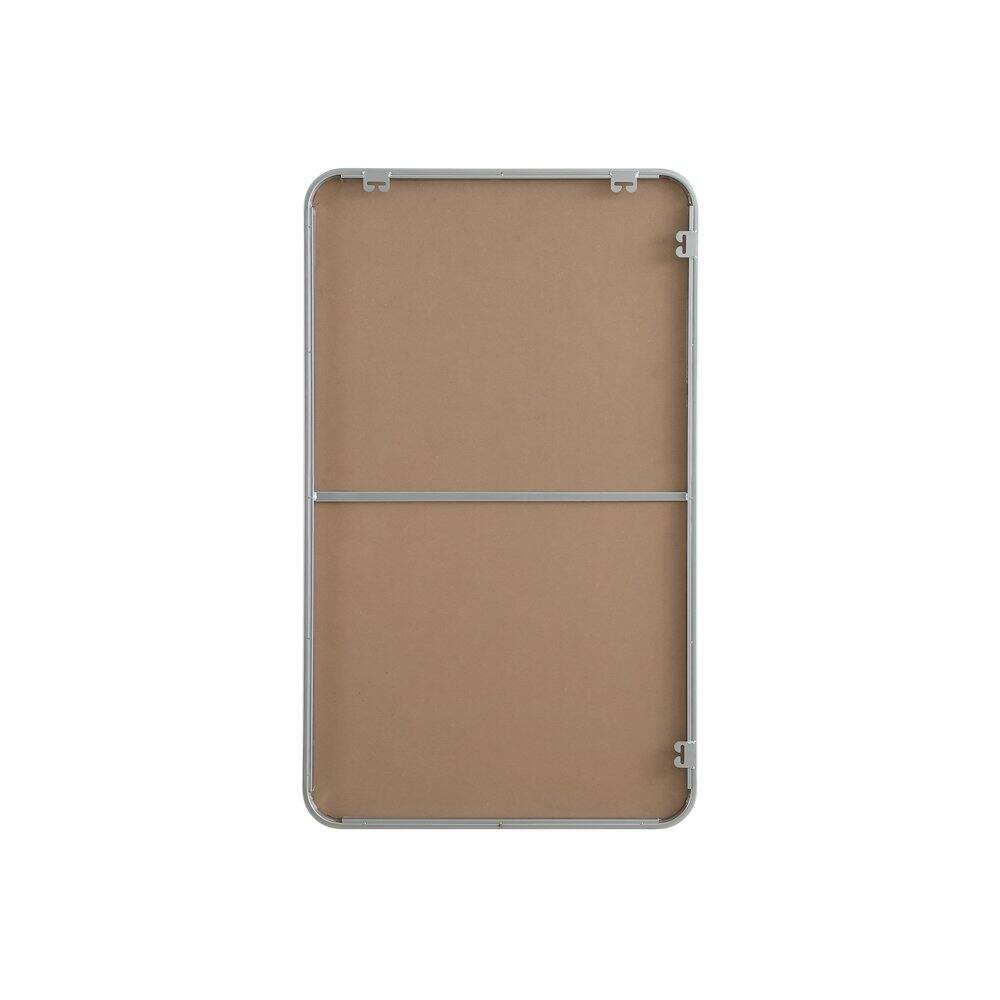 Angle. Elegant Decor - Contour Metal Rectangle Mirror 24x40 in Silver - Silver.