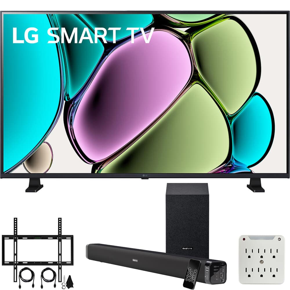 LG - 32" Class LR65 Series LED HD WebOS TV (2024) Bundle with Premium 2.1 Channel Soundbar with Subwoofer + Wall Mount Kit