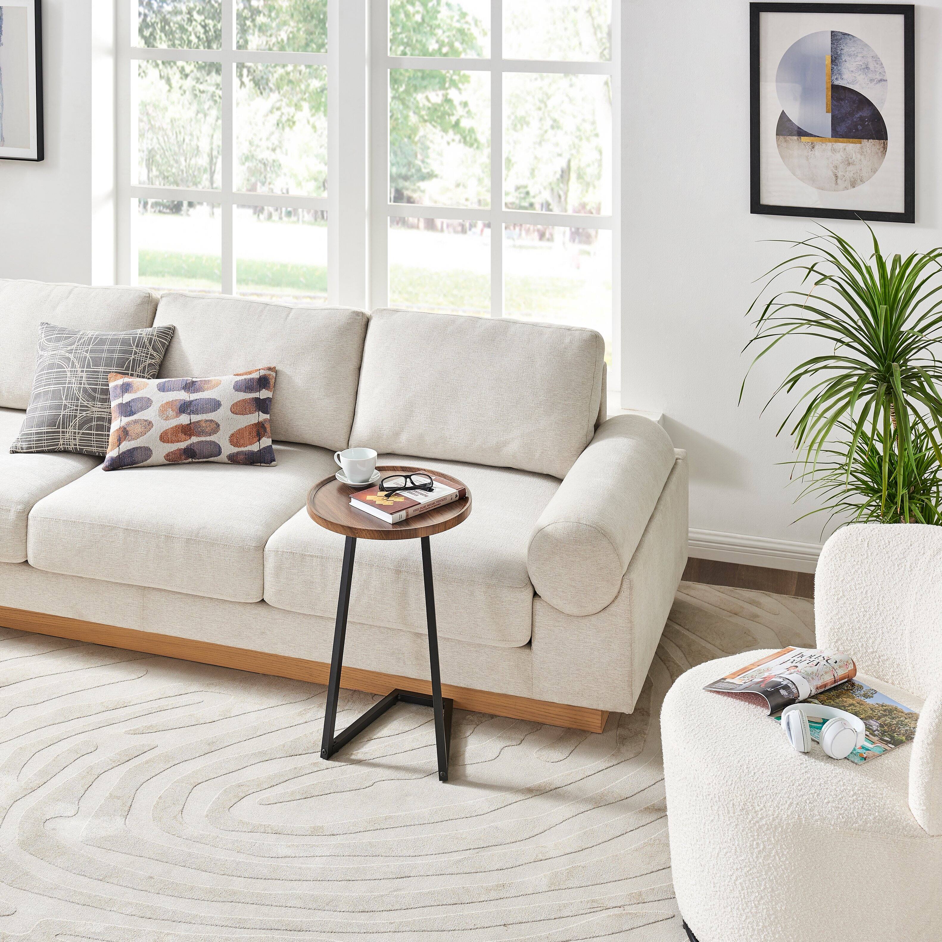 Alt View 3. Danya B - Addison Couch-Side Accent C-Table - Walnut/Black - Walnut/Black.