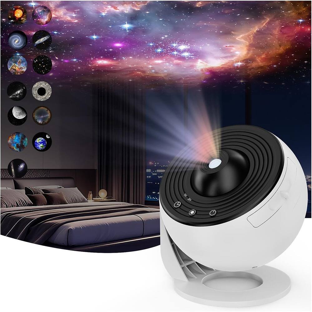 Front. ACJPR - Galaxy Projector 13-in-1 Planetarium Star Projector with 360° Rotating Nebula, Timer, Night Light for Bedroom Decor.