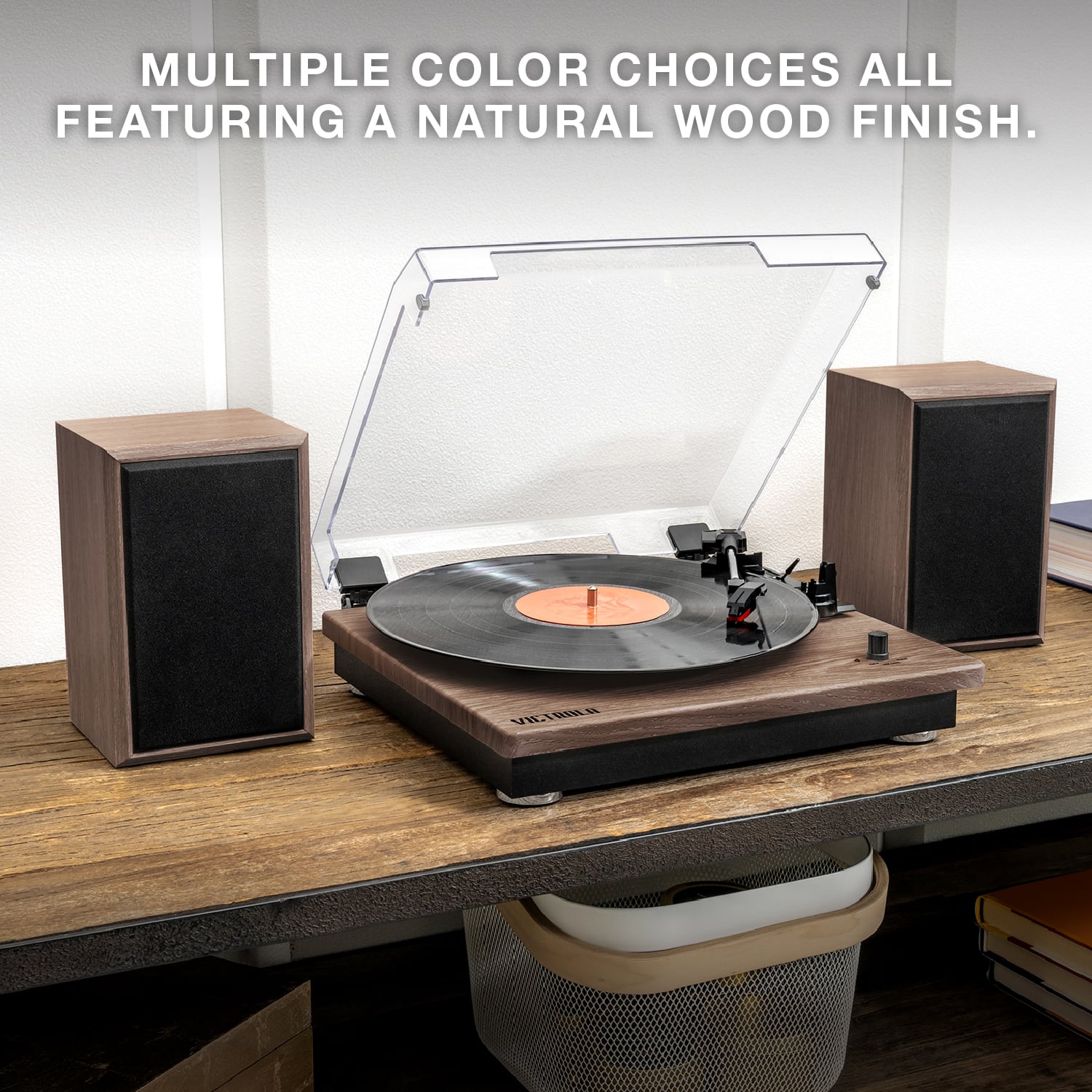 MULTIPLE COLOR CHOICES ALL FEATURING A NATURAL WOOD FINISH.