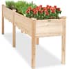 Front. Best Choice Products - Best Choice Products 72x24x30in Raised Garden Bed, Elevated Wood Planter Box for Patio w/ Divider Panel - Natural - Natural.