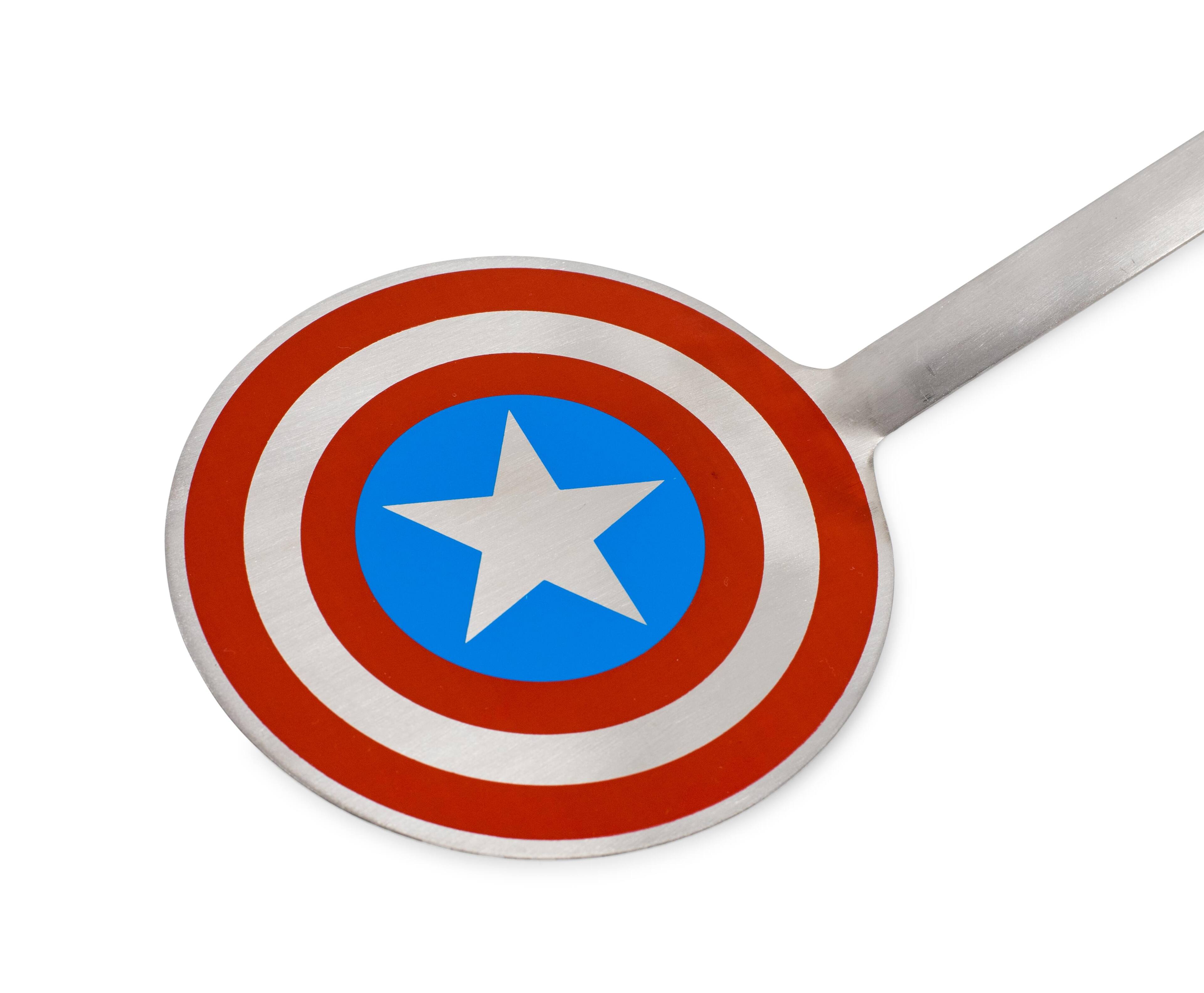 Alt View 1. Marvel - Marvel Captain America Shield Colored Flat Stainless Steel Wide Head Spatula - Multicolored.