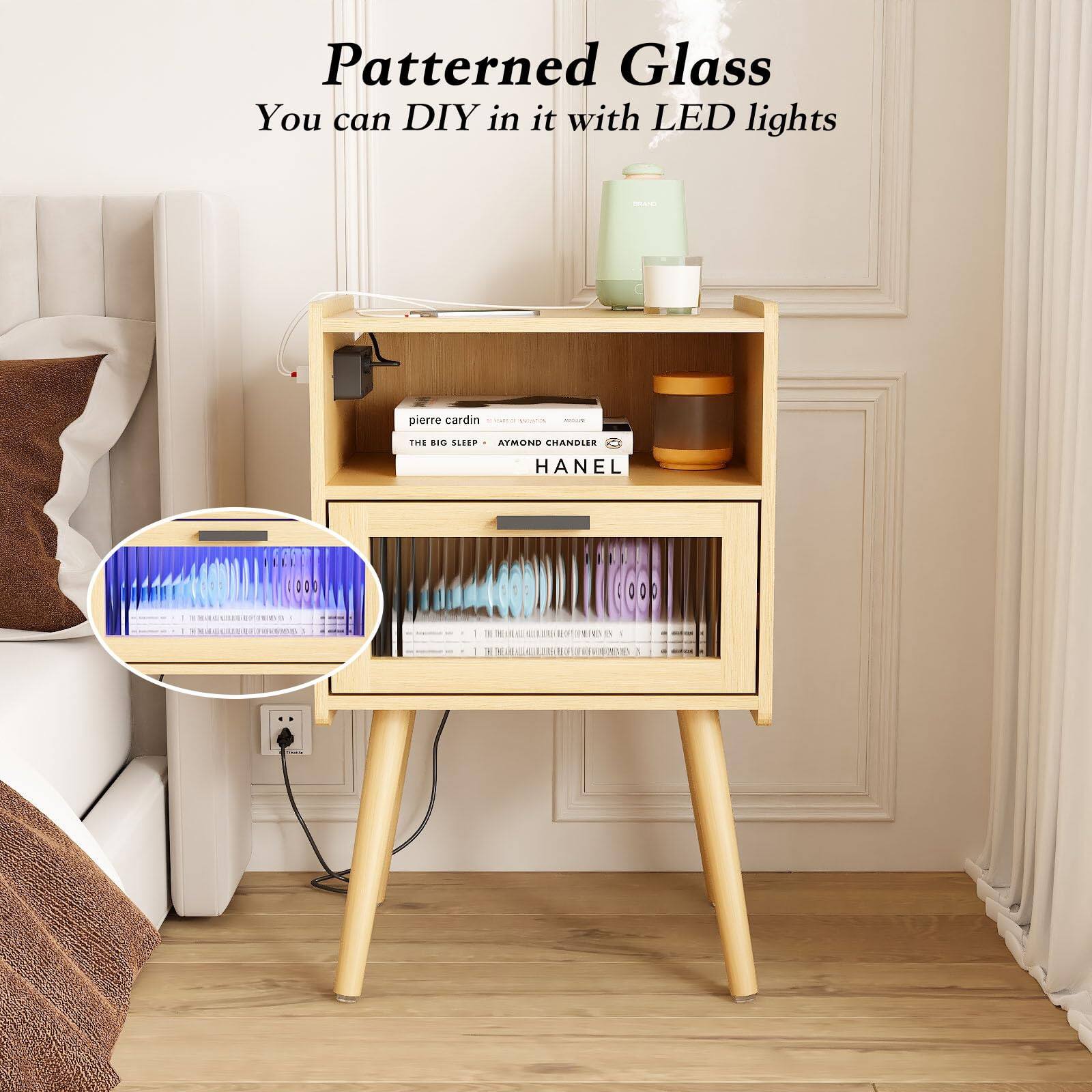 Patterned Glass  
You can DIY in it with LED lights  

pierre cardin  
THE BIG SLEEP + ATMON  

HANDEL