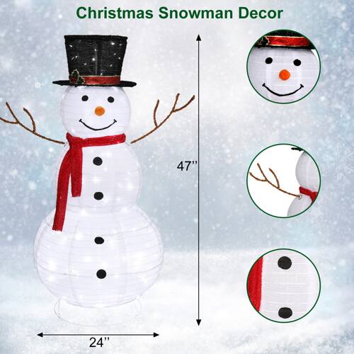 Christmas Snowman Decor

Height: 47"
Width: 24"