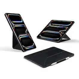 Pitaka - iPad Pro 11 Inch Case M5/M4, 5 Intuitive Angles, Portrait/Landscape Magnetic Case with Pencil Holder, Auto Wake/Sleep - Black