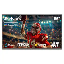 Sylvox - 55" Outdoor TV, 1000nits Google Smart TV, IP56 Waterproof Partial Sun Outside TV(Deck Pro3.0)