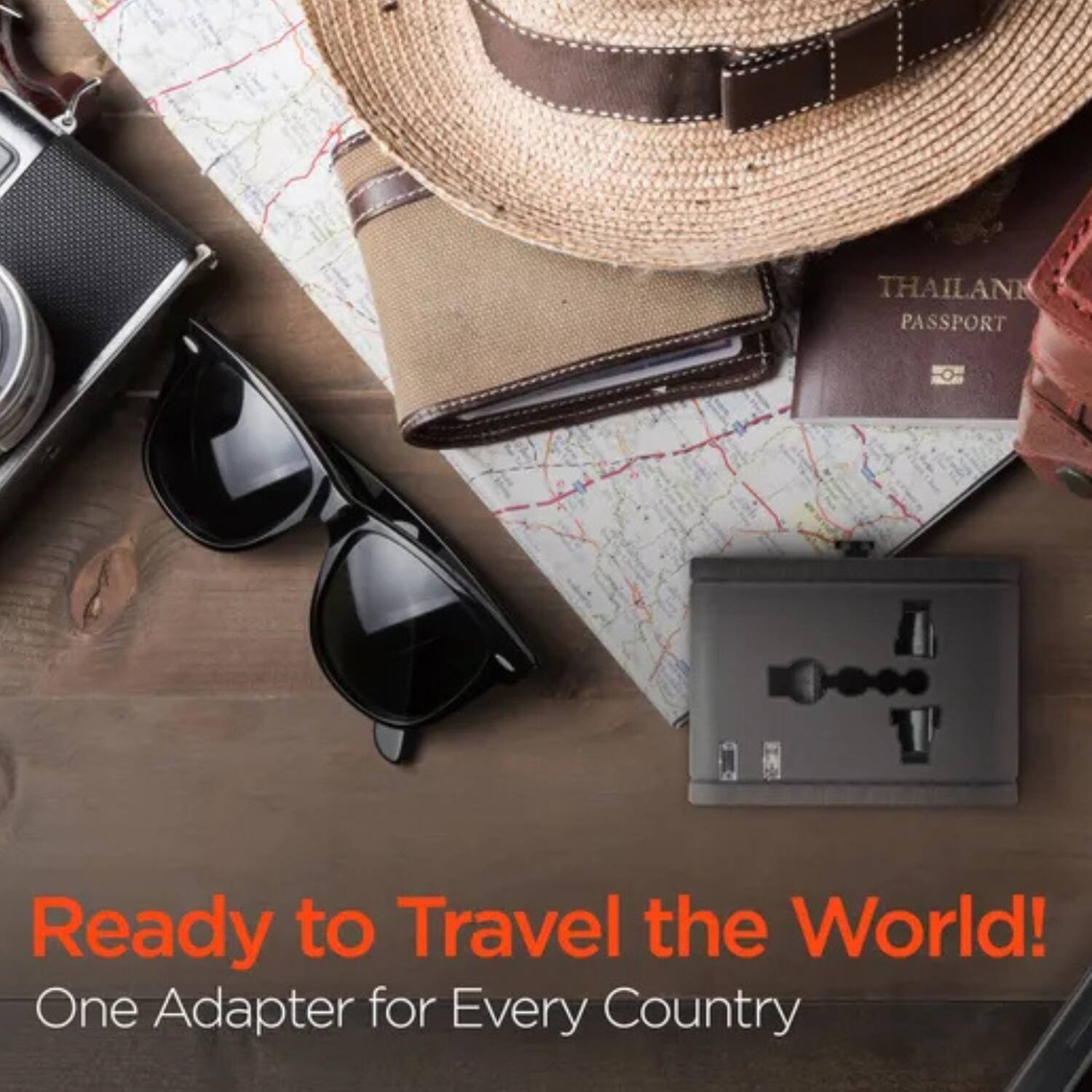 Ready to Travel the World!  
One Adapter for Every Country