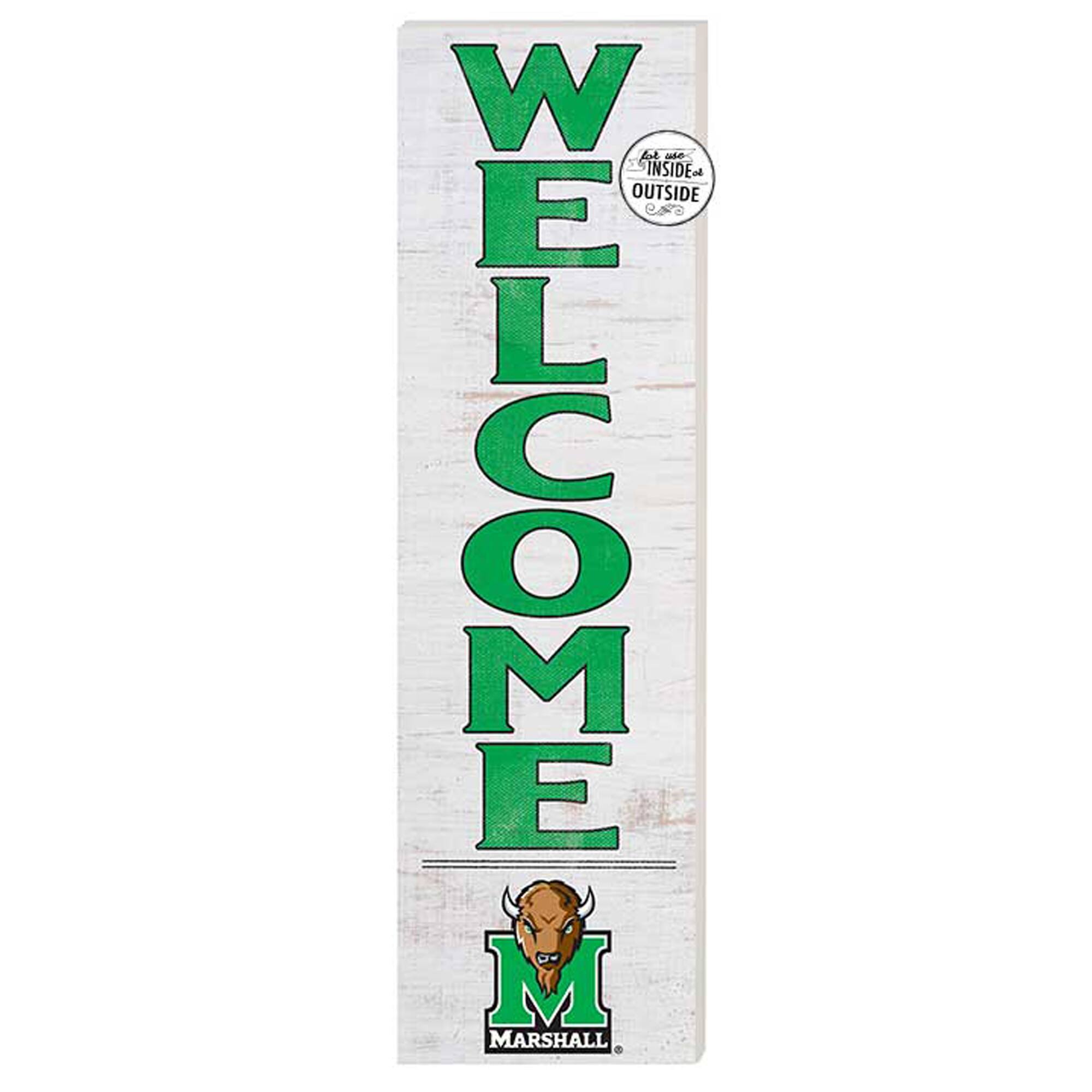 White Marshall Thundering Herd 10'' x 35'' Indoor/Outdoor Welcome Sign