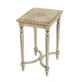 Butler Specialty - Tyler 18 in. W Rectangular Wood Side Table with 4-Way Match Veneer Inlay - Beige