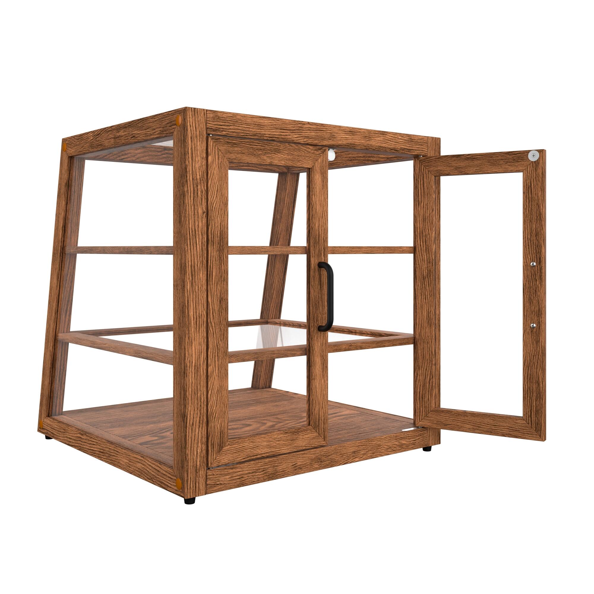 Alt View 5. Koolmore - 21 In. Artisan Dark Wooden Slanted Bakery Display Case 3.5 Cu. ft. (KM-BDW-21SLD) - Dark ash wood color.