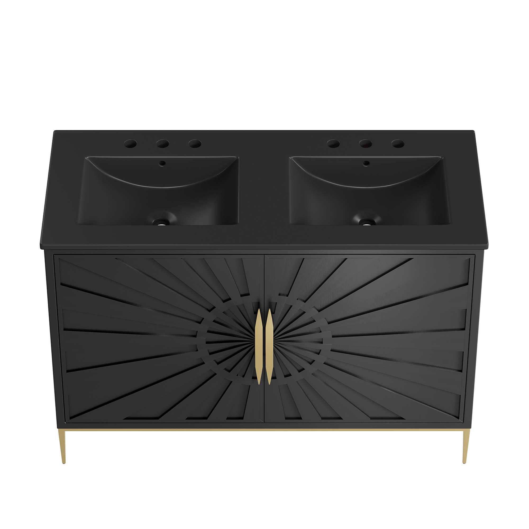 Alt View 4. Modway - Awaken Bathroom Vanity Basin Included by Modway - Black Black.