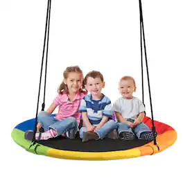 Costway - 40" Flying Saucer Tree Swing Indoor Outdoor Play Set Swing for Kids - Colorful