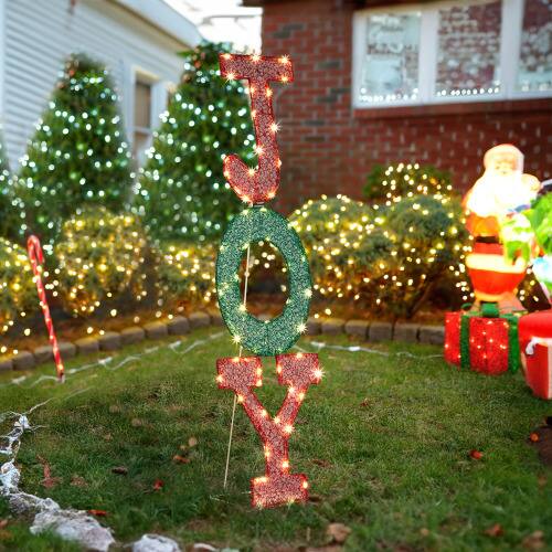 Alt View 10. Winado - Christmas JOY Letter Sign 47in Pre-lit 2D with LED Lights for Xmas Indoor Outdoor Holiday Yard Holiday Decorations - Red & Green.