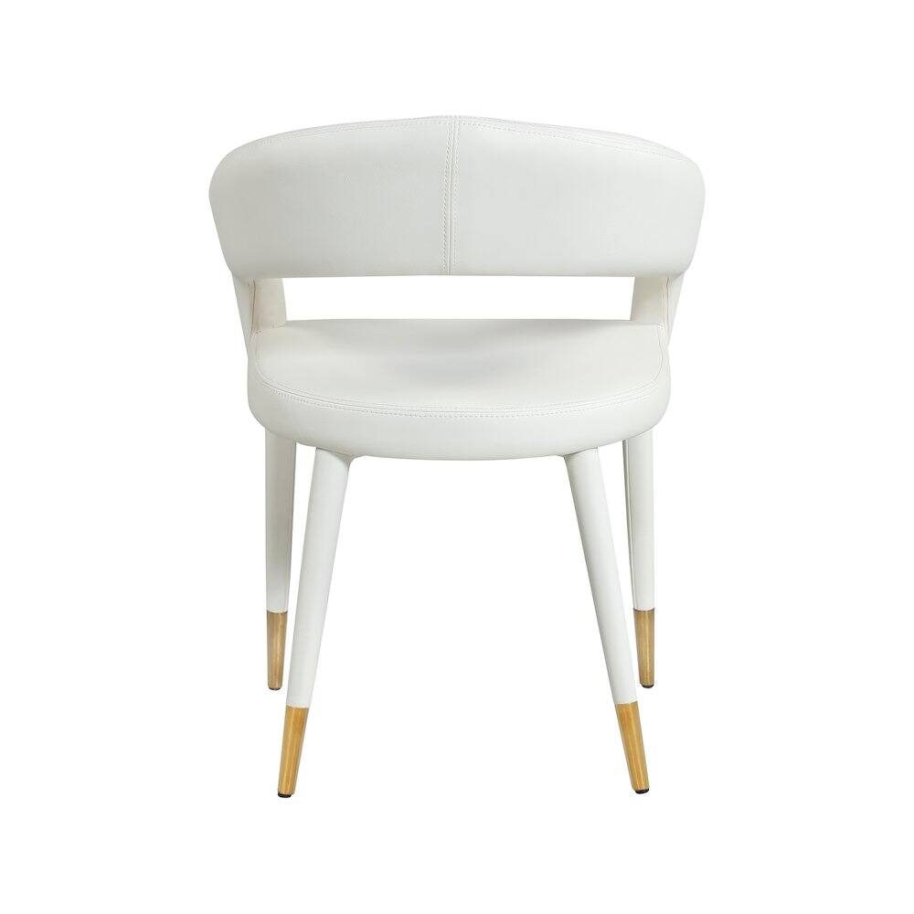 Alt View 1. Meridian Furniture - Destiny White Vegan Leather Dining Chair - White.