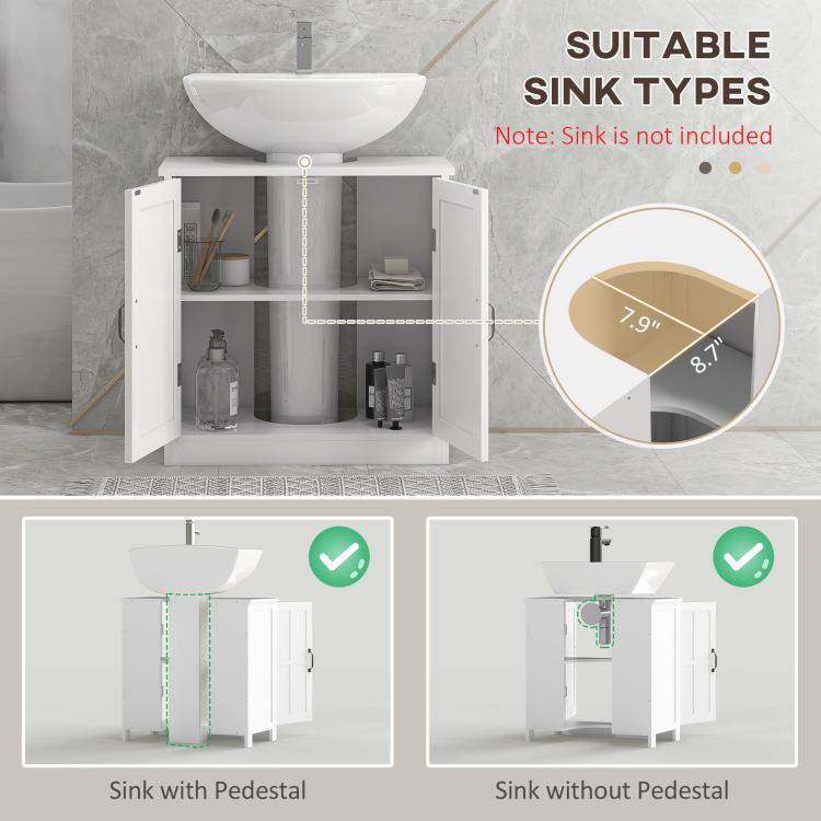 SUITABLE SINK TYPES  
Note: Sink is not included

7.9" 8.7"  
Sink with Pedestal  
Sink without Pedestal