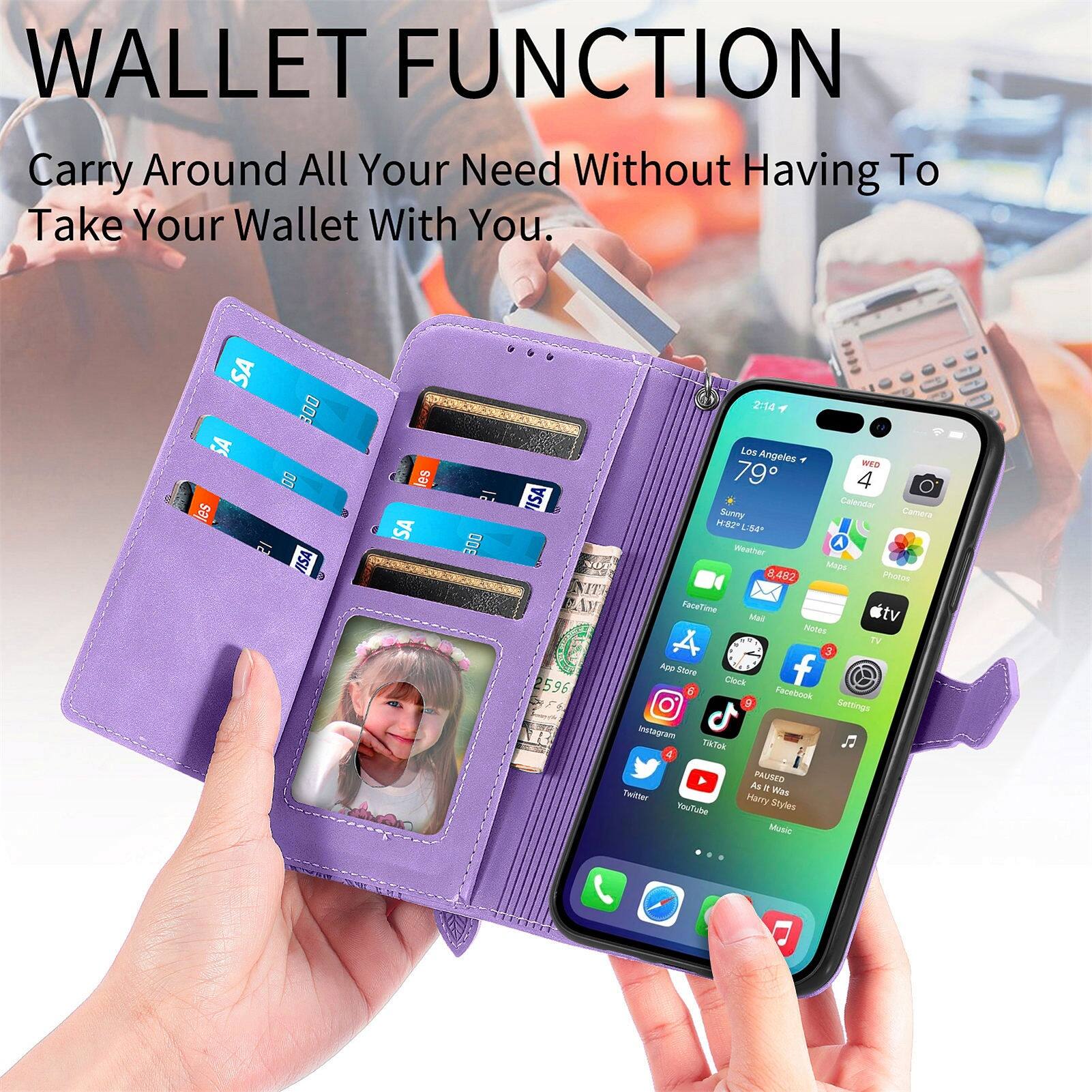 WALLET FUNCTION  
Carry Around All Your Need Without Having To Take Your Wallet With You.