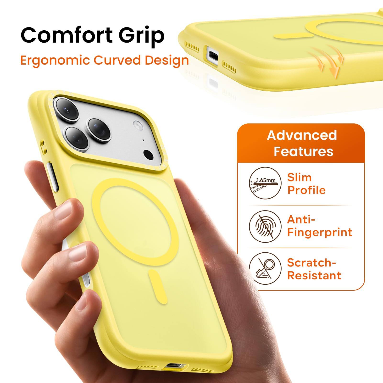 Comfort Grip  
Ergonomic Curved Design  

Advanced Features  
1.65mm Slim Profile  
Anti-Fingerprint  
Scratch-Resistant