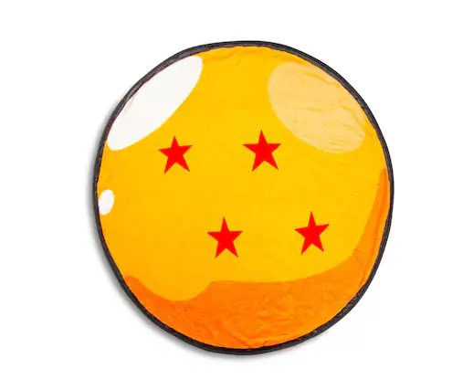 Front. Just Funky - Dragon Ball Z 4-Star Dragon Ball Round Fleece Throw Blanket | 48 Inches - Yellow.