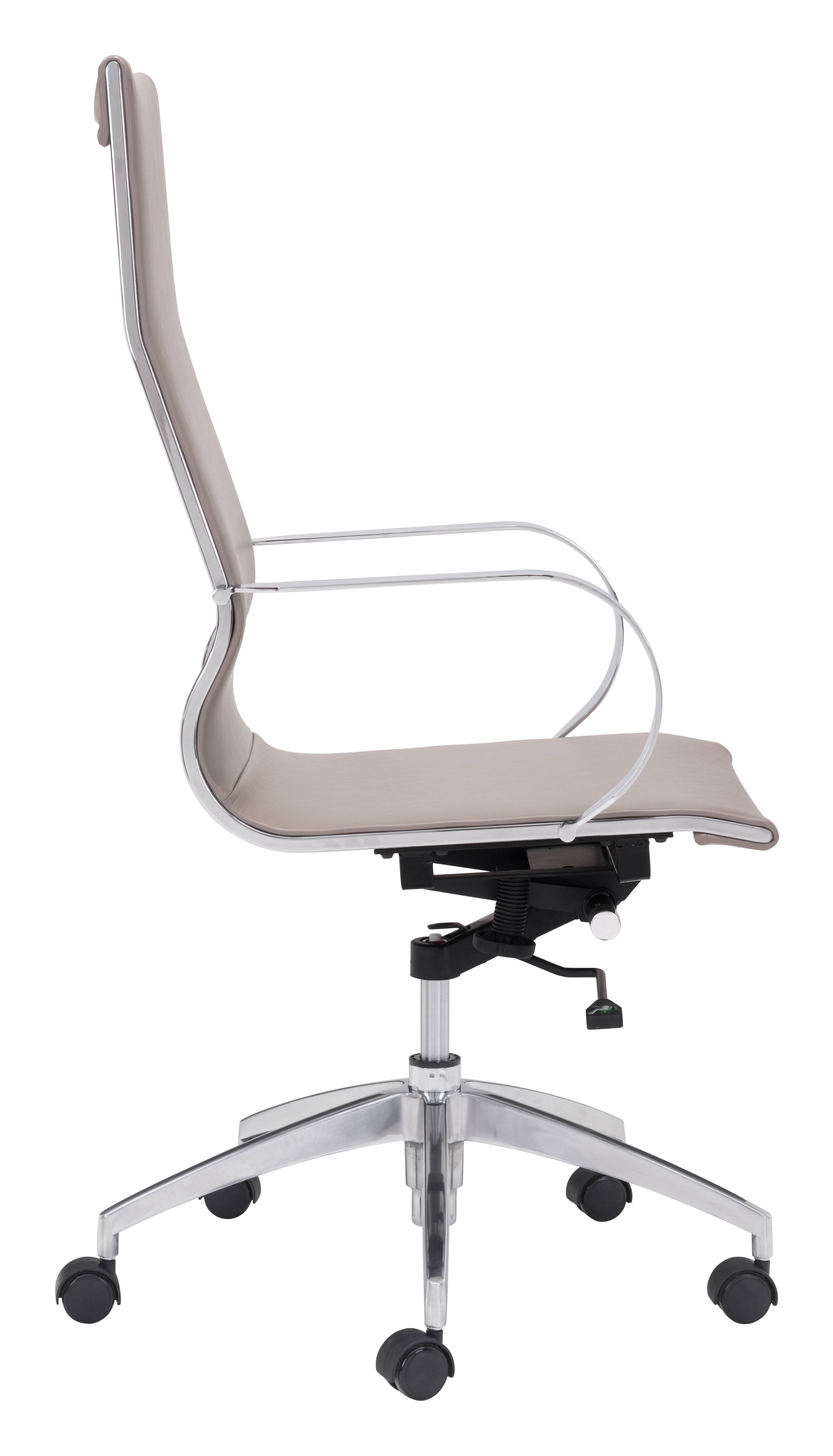 Back. Hivvago - Glider High Back Office Chair Taupe - Taupe.