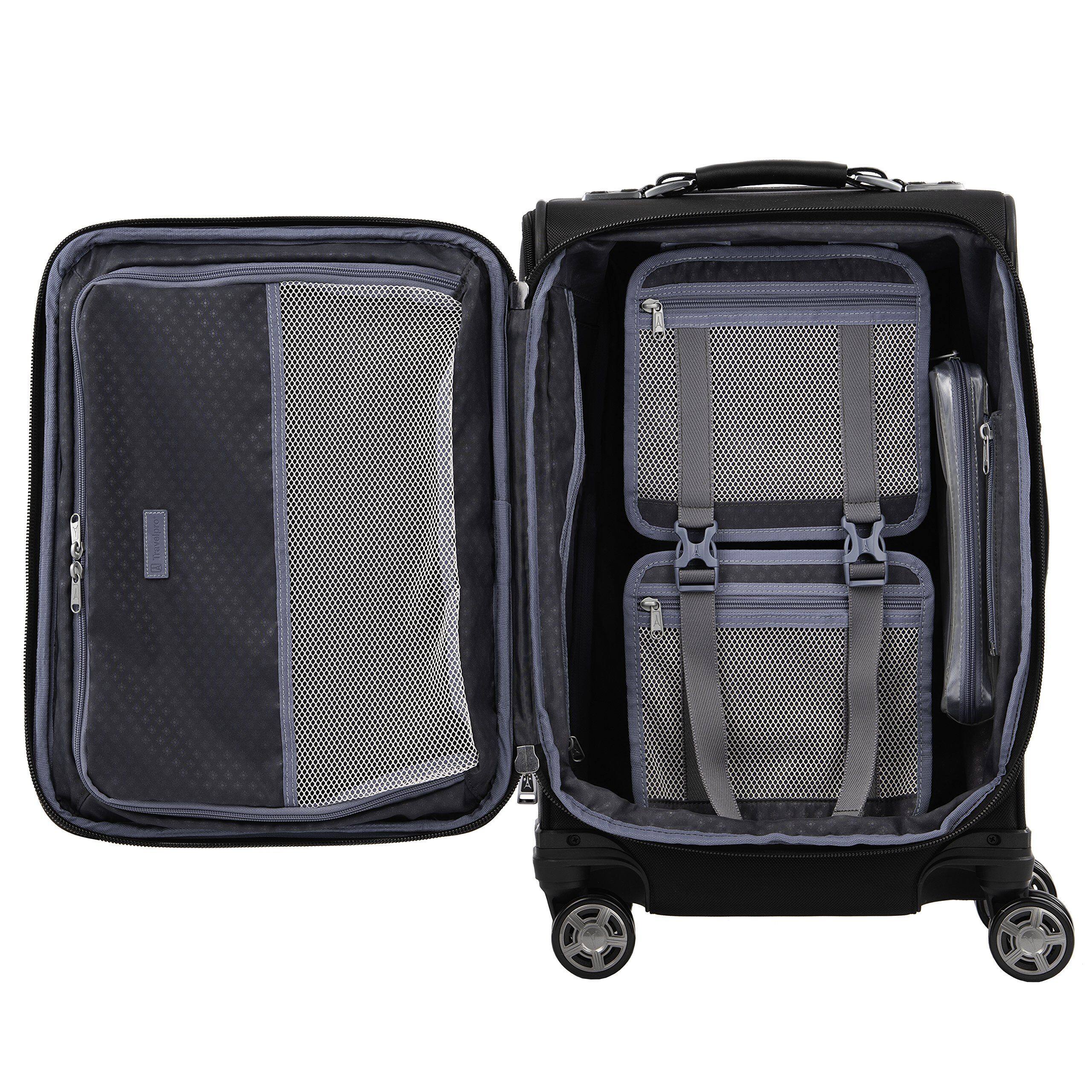 Back. Travelpro - Travelpro Platinum Elite Softside Expandable 20" Carry On Spinner - Shadow Black.