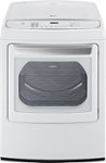 Front. LG - 7.3 Cu. Ft. 12-Cycle Ultralarge-Capacity Steam Electric Dryer - White.