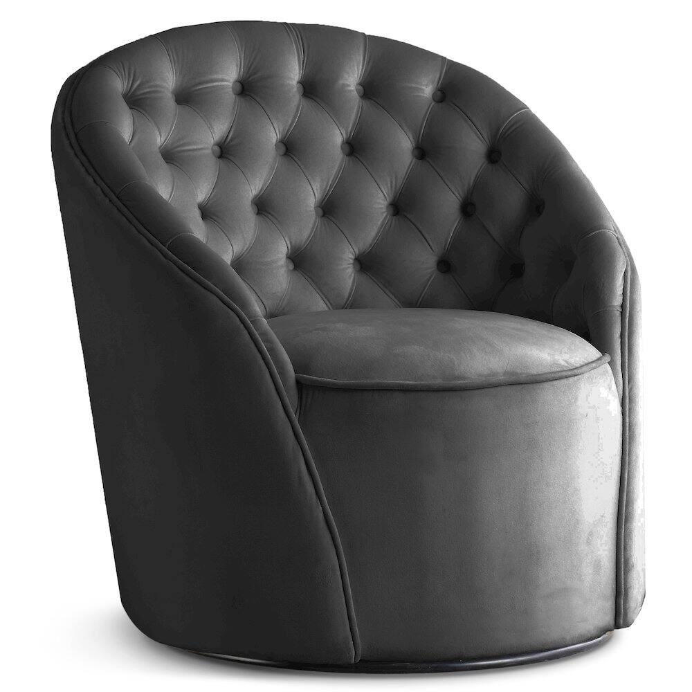 Meridian Furniture - Alessio Grey Velvet Accent Chair - Gray