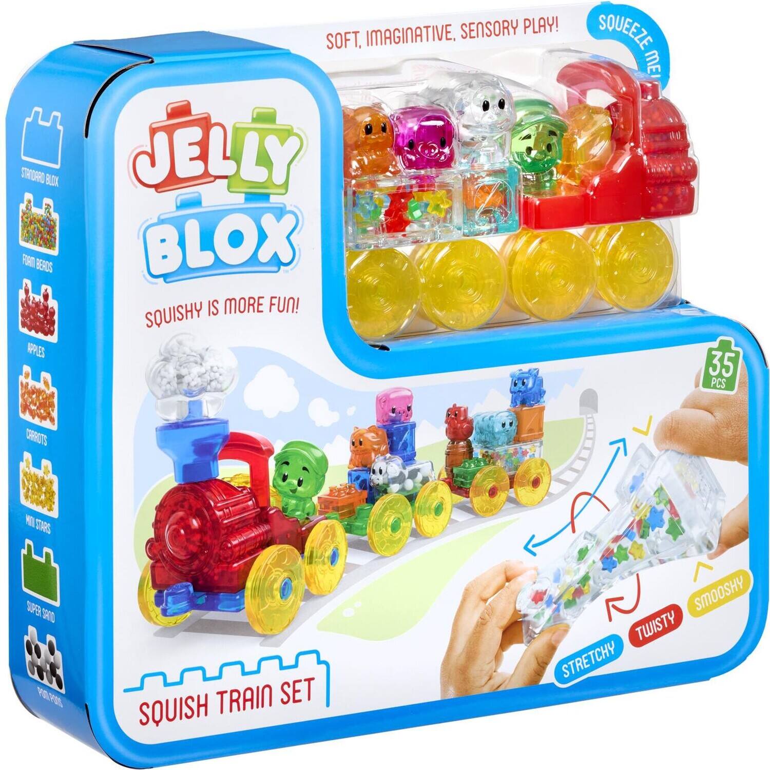 Jelly Blox Squishy Train Set

Sensory Play! Squeeze Soft, Imaginative, Sensory Play!

35 PCS

No Stars Super Sand

Squishy Train Set

7 Smooshy Twisty Stretchy
