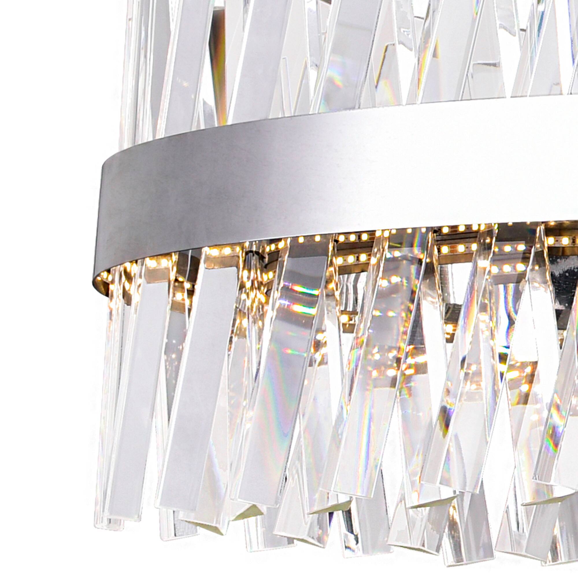 Angle. CWI Lighting - Glace LED Chandelier With Chrome Finish - Chrome.