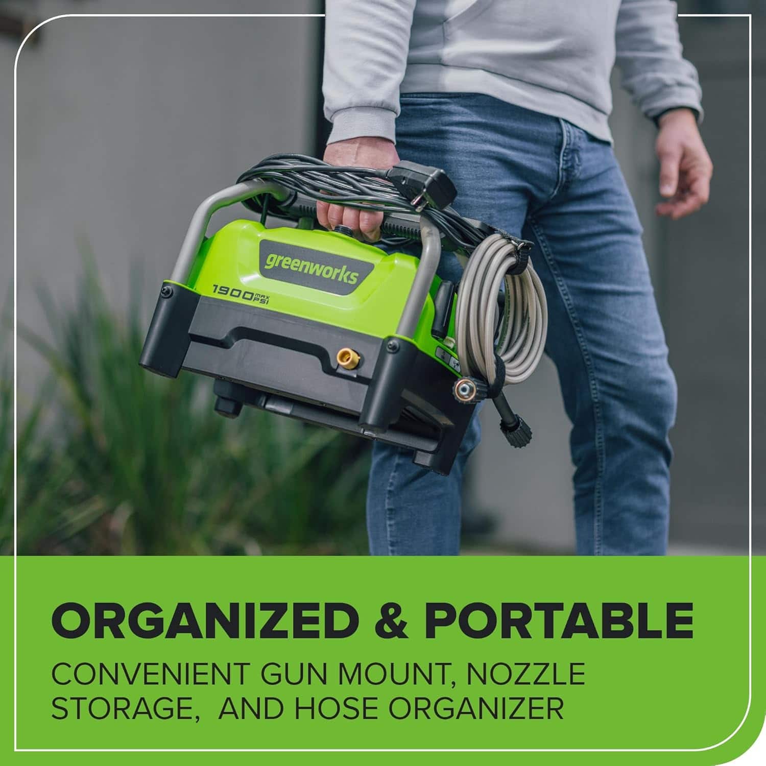 Greenworks 1900 PSI (SGS Certified) 1.2 GPM Portable Compact