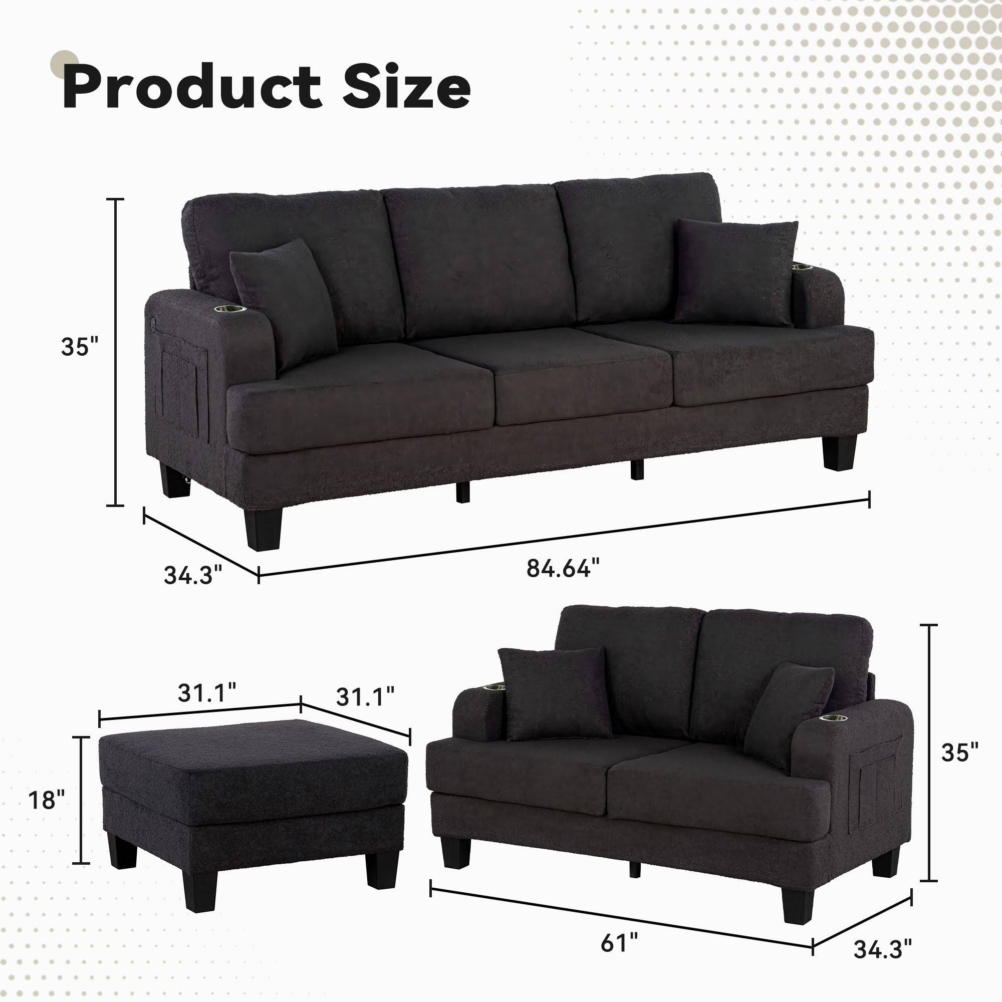 Product Size: 35" x 34.3" x 84.64" x 31.1" x 31.1" x 35" x 18" x 61" x 34.3"