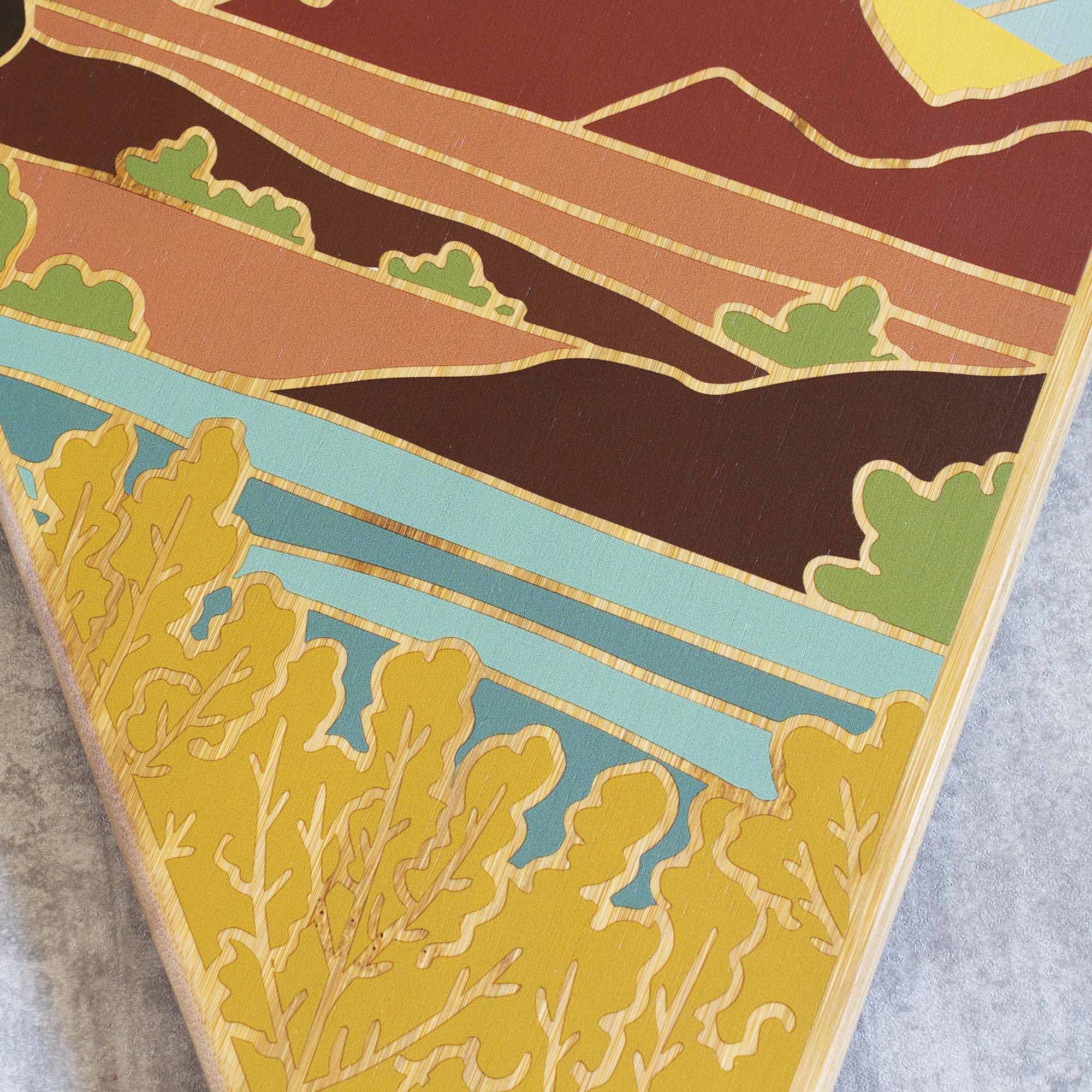 Alt View 1. Totally Bamboo - Nevada Cutting Board with Artwork by Summer Stokes.
