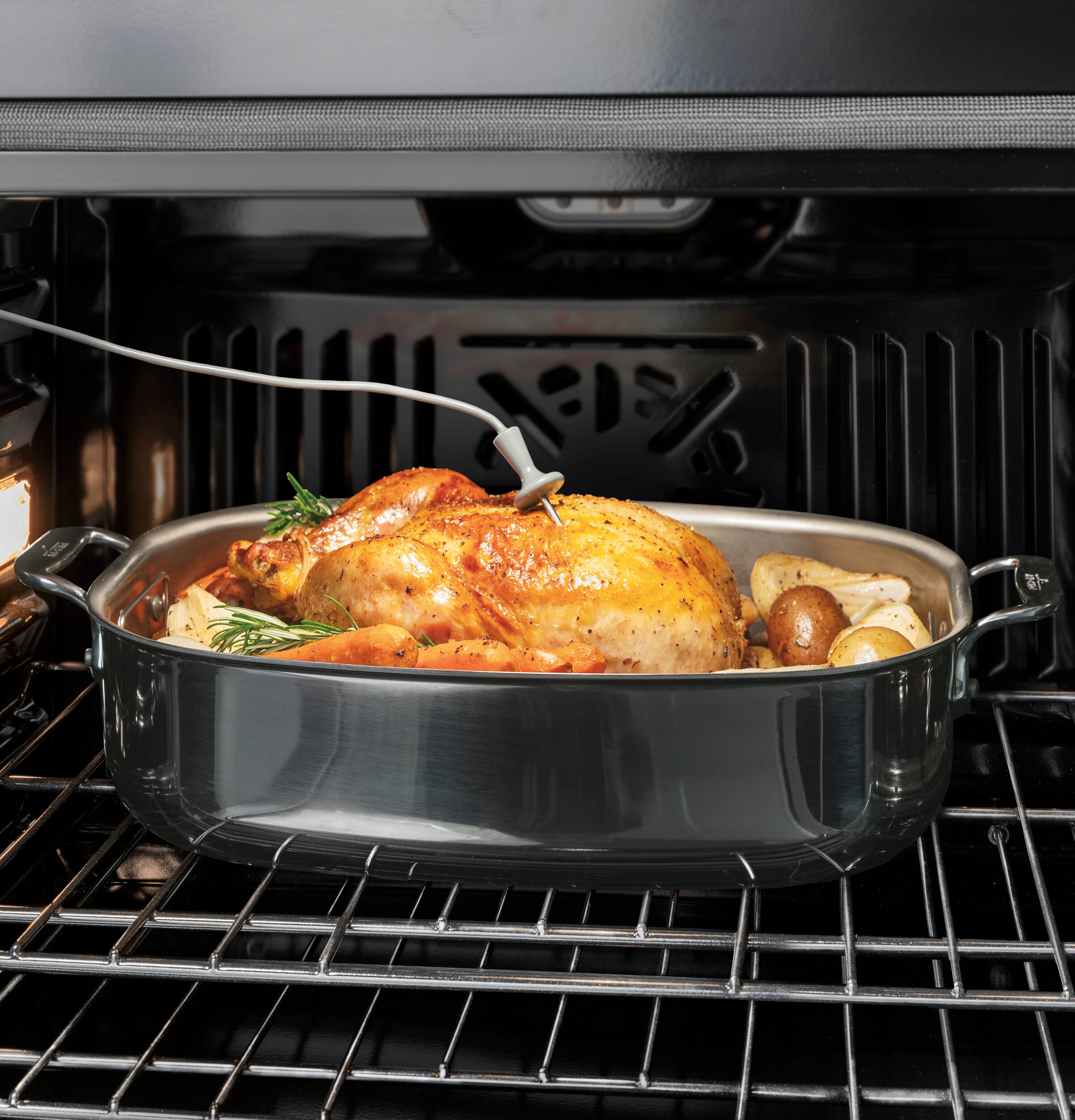 Alt View 17. GE - 30" Built-In Electric Convection Double Wall Oven with No Preheat Air Fry - Slate.