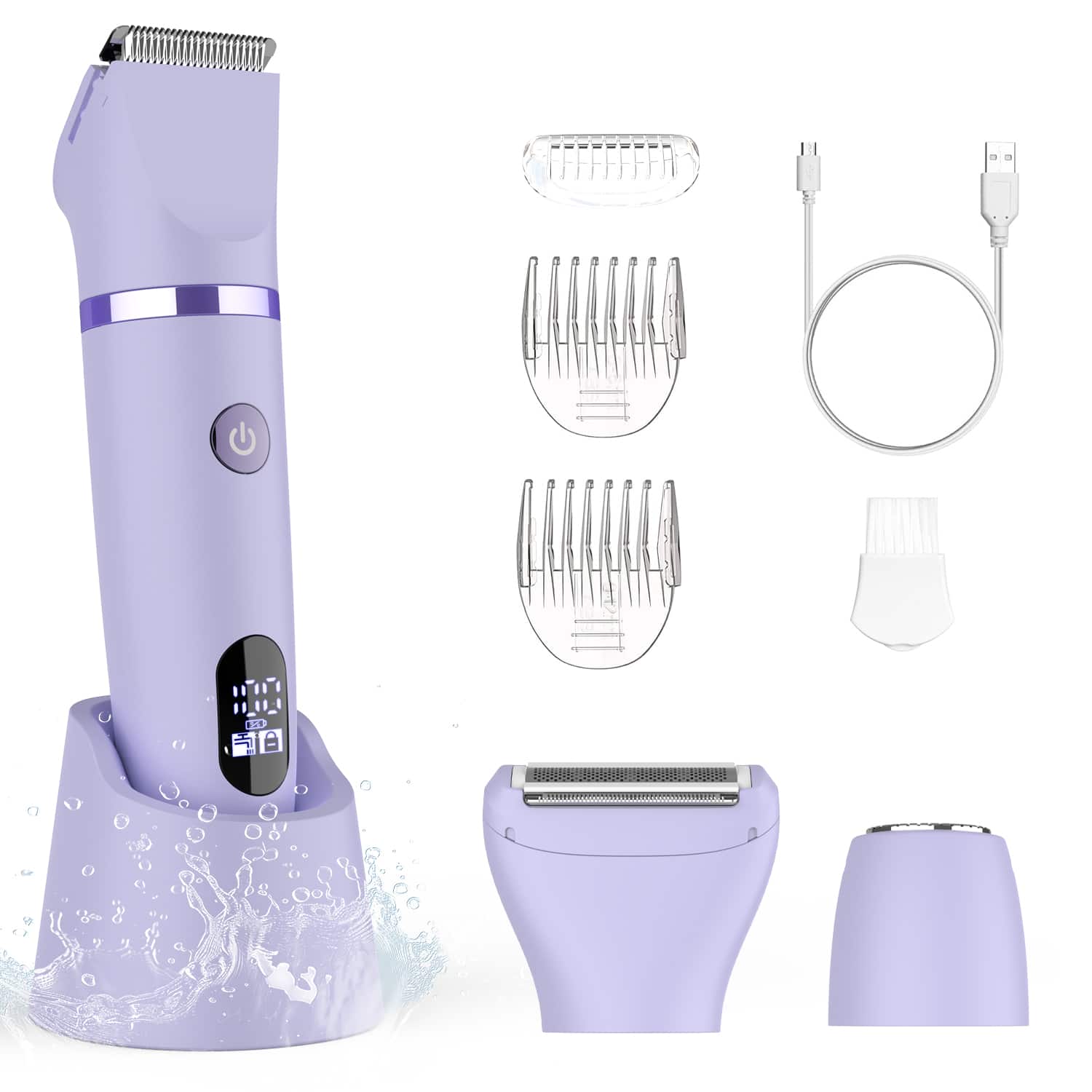 HATTEKER - 3-in-1 Women’s Electric Razor & Bikini Trimmer, IPX7 Waterproof Wet & Dry Body Groomer, Type-C Charging - purple price history on PriceWatchPro