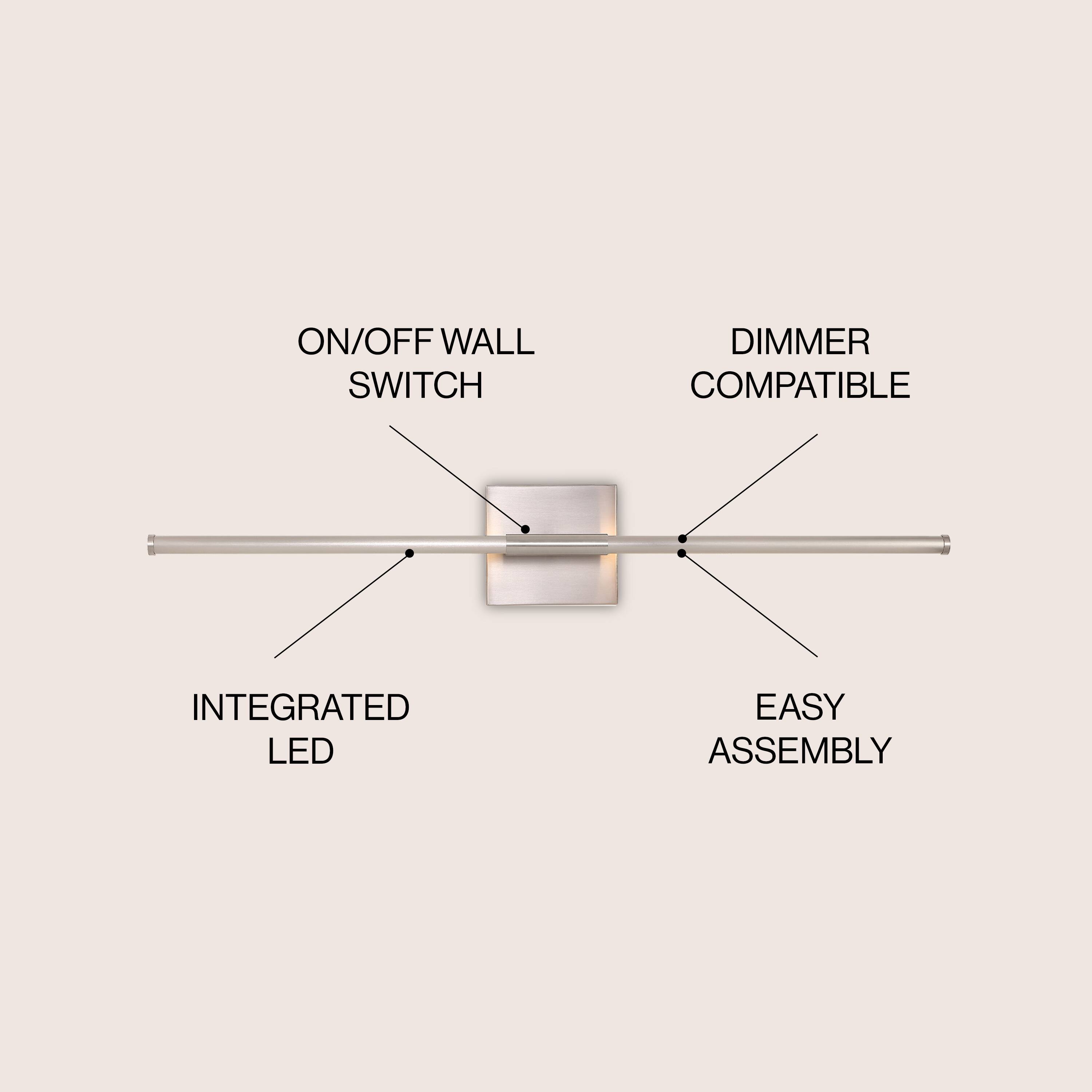 ON/OFF WALL SWITCH DIMMER COMPATIBLE INTEGRATED LED EASY ASSEMBLY