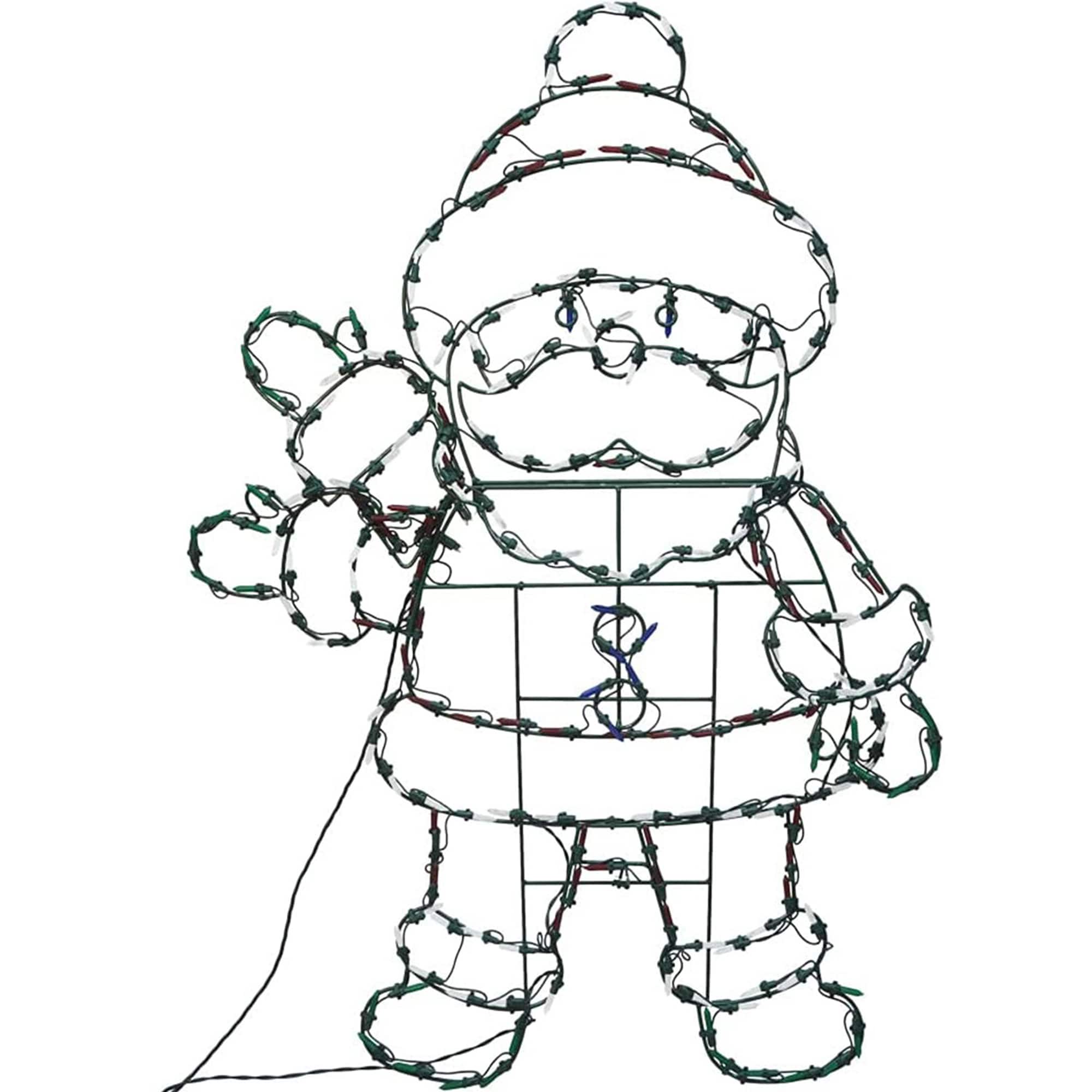 ProductWorks - 48" Pro-Line LED Animation Waving Santa Christmas Yard Decoration - Multicolored