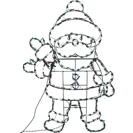Front. ProductWorks - ProductWorks 48" Pro-Line LED Animation Waving Santa Christmas Yard Decoration - Multicolored.