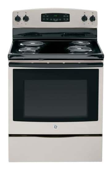 Front. GE - 5.3 Cu. Ft. Self-Cleaning Freestanding Electric Range.