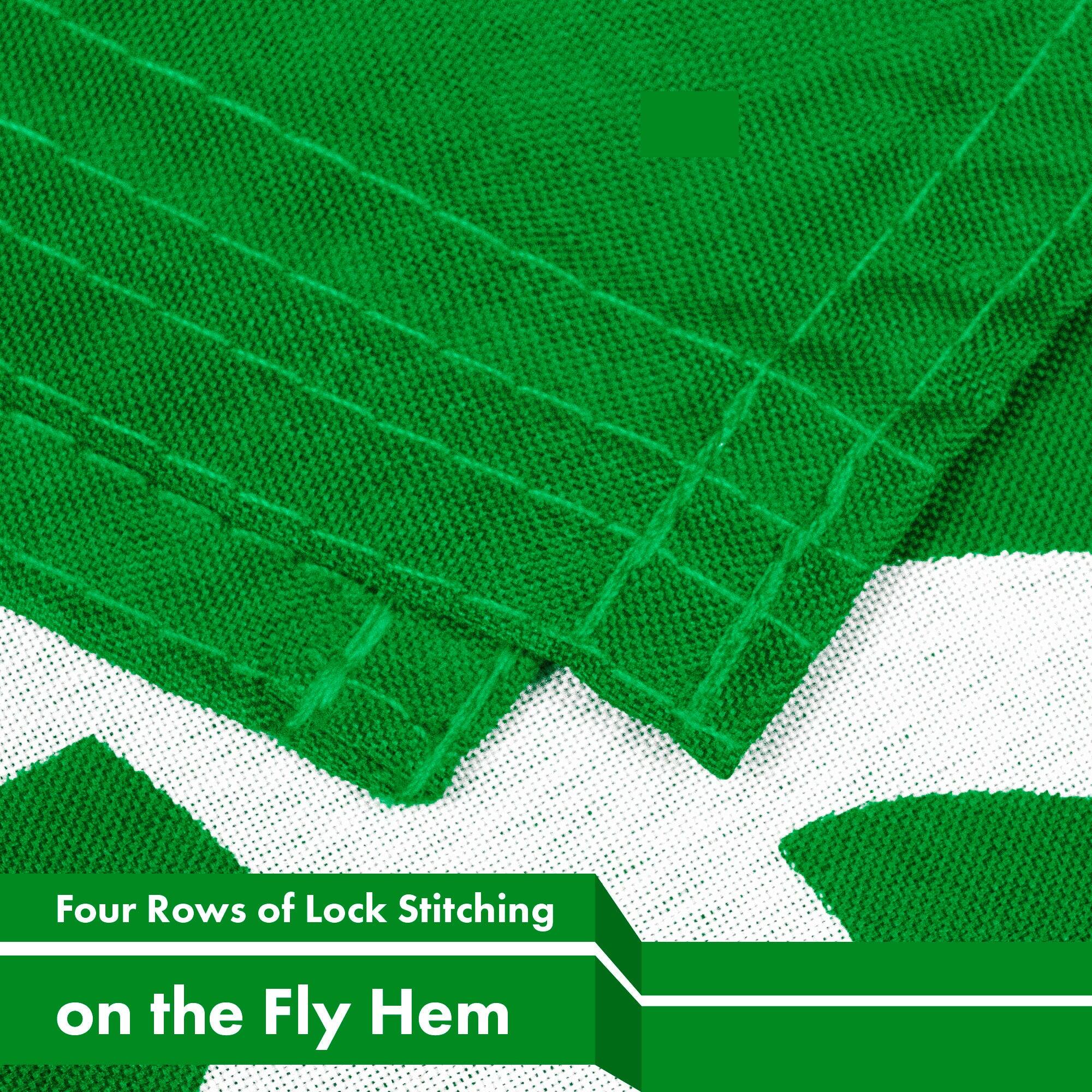 Four Rows of Lock Stitching on the Fly Hem