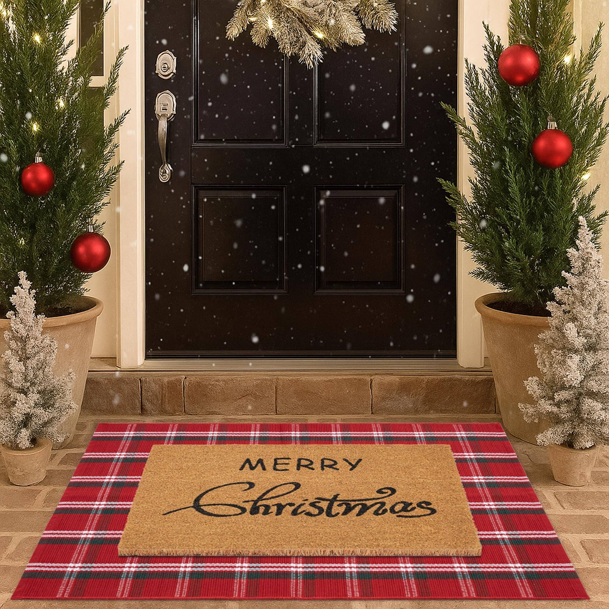 Red and Green/White Plaid 2'4" x 3'7"