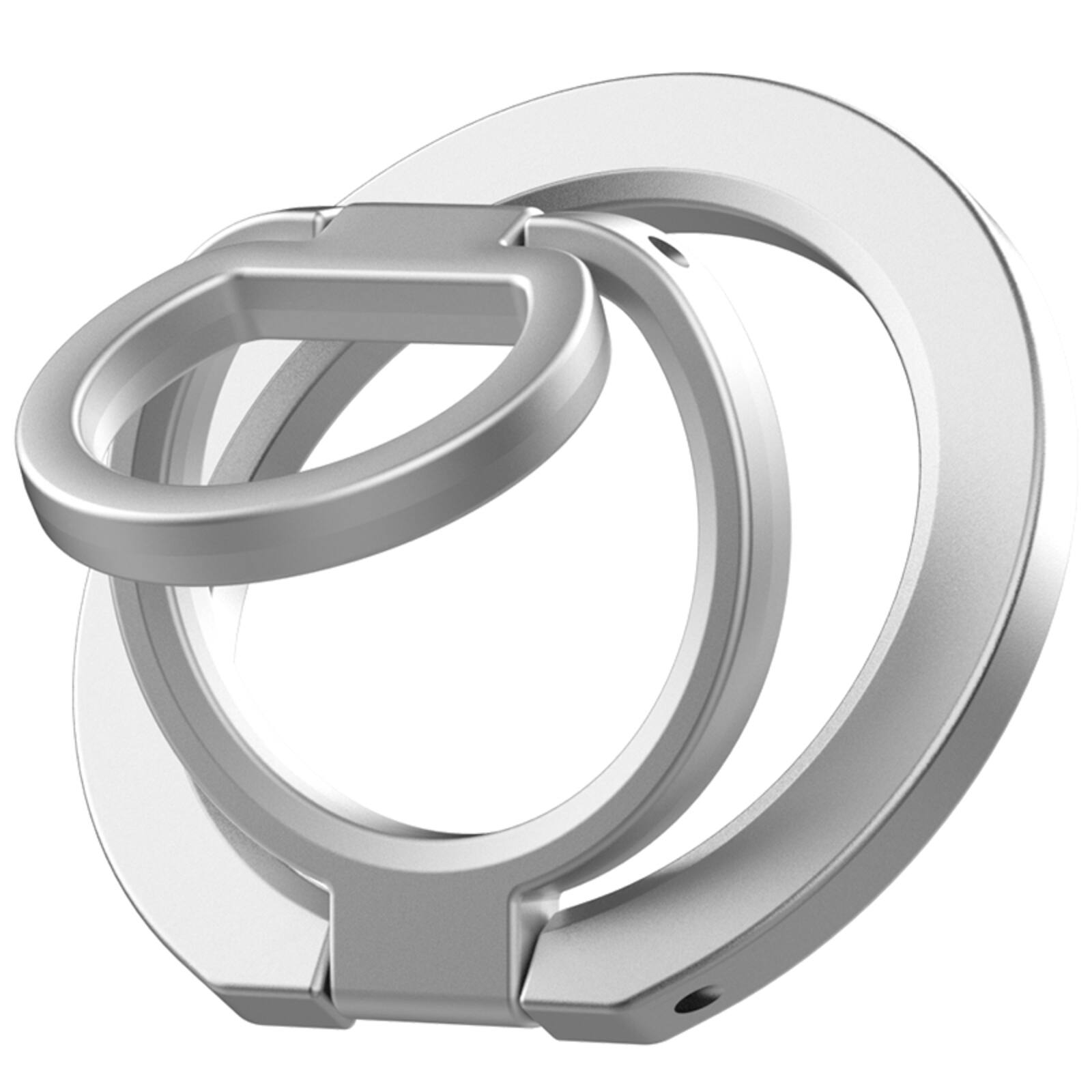 Alt View 6. UUCOVER - Magnetic Ring Holder Dual-Side Magnets Gym Phone Ring Grip Rotating Kickstand Compatible with MagSafe Magnetic Car Mount - Silver.