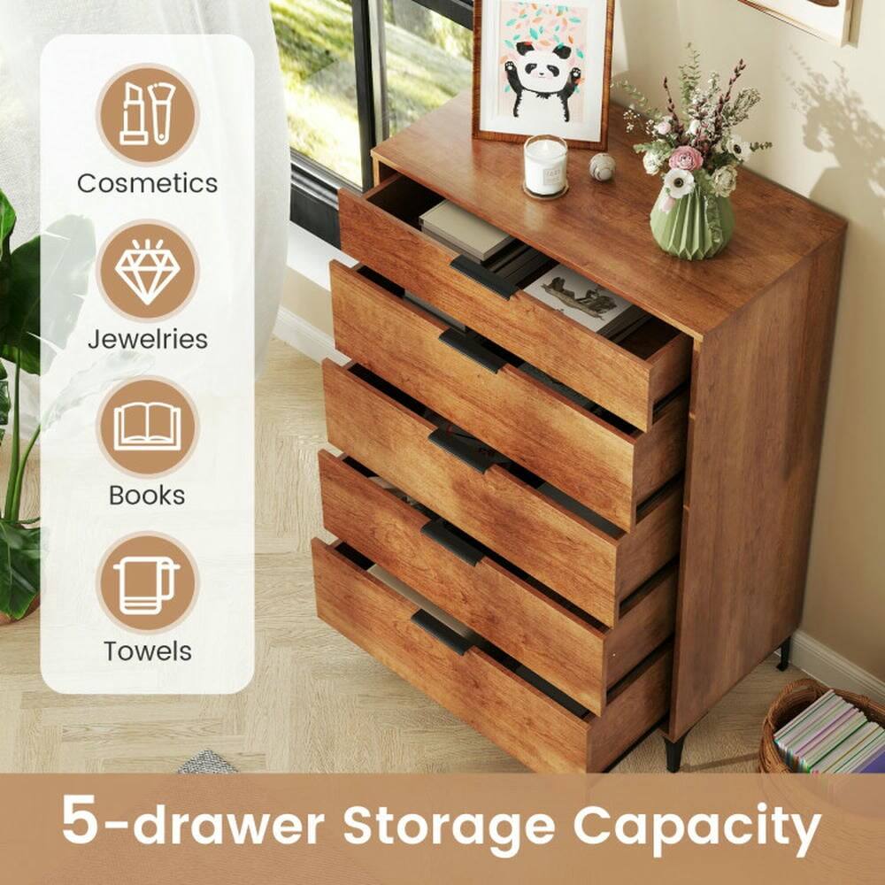 Cosmetics  
Jewelries  
Books  
Towels  

5-drawer Storage Capacity