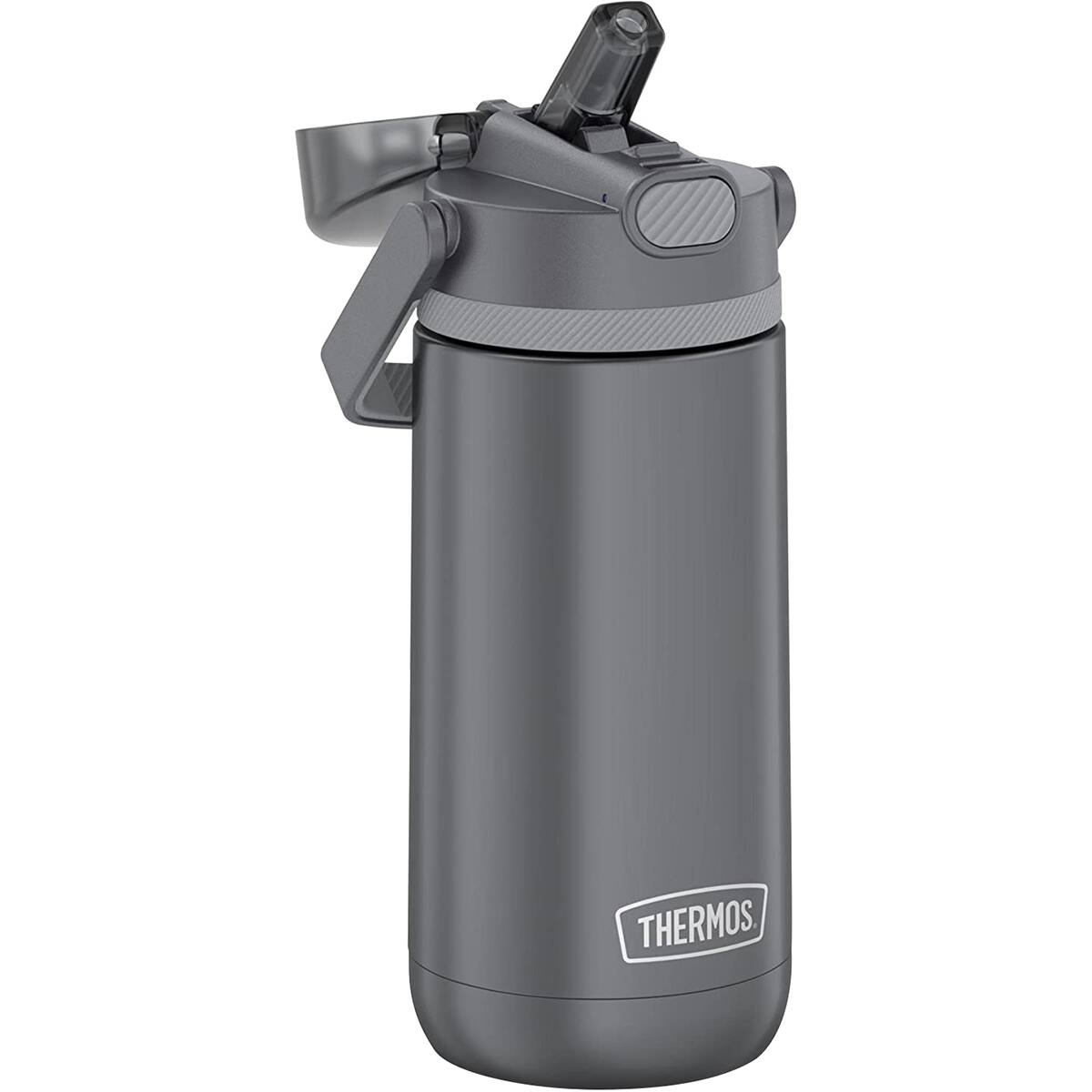 Alt View 3. Thermos - Thermos Kids 14 oz. Funtainer Insulated Stainless Steel Water Bottle - Gray - Gray.