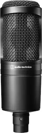 Front. Audio-Technica - Audio-Technica AT2020 Cardioid Condenser Studio XLR Microphone, Black.