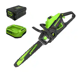 Greenworks - Pro 60V 16 in. Brushless Cordless 2kW Chainsaw with 2.5 Ah Battery and Charger - Green