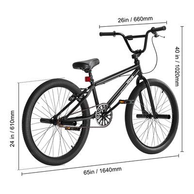 VEVOR BMX Bike, 24 Inch Wheel Freestyle Bike, BMX Race Bike with 4 VEVOR BMX Bike, 24 Inch Wheel Freestyle Bike, BMX Race Bike with 4