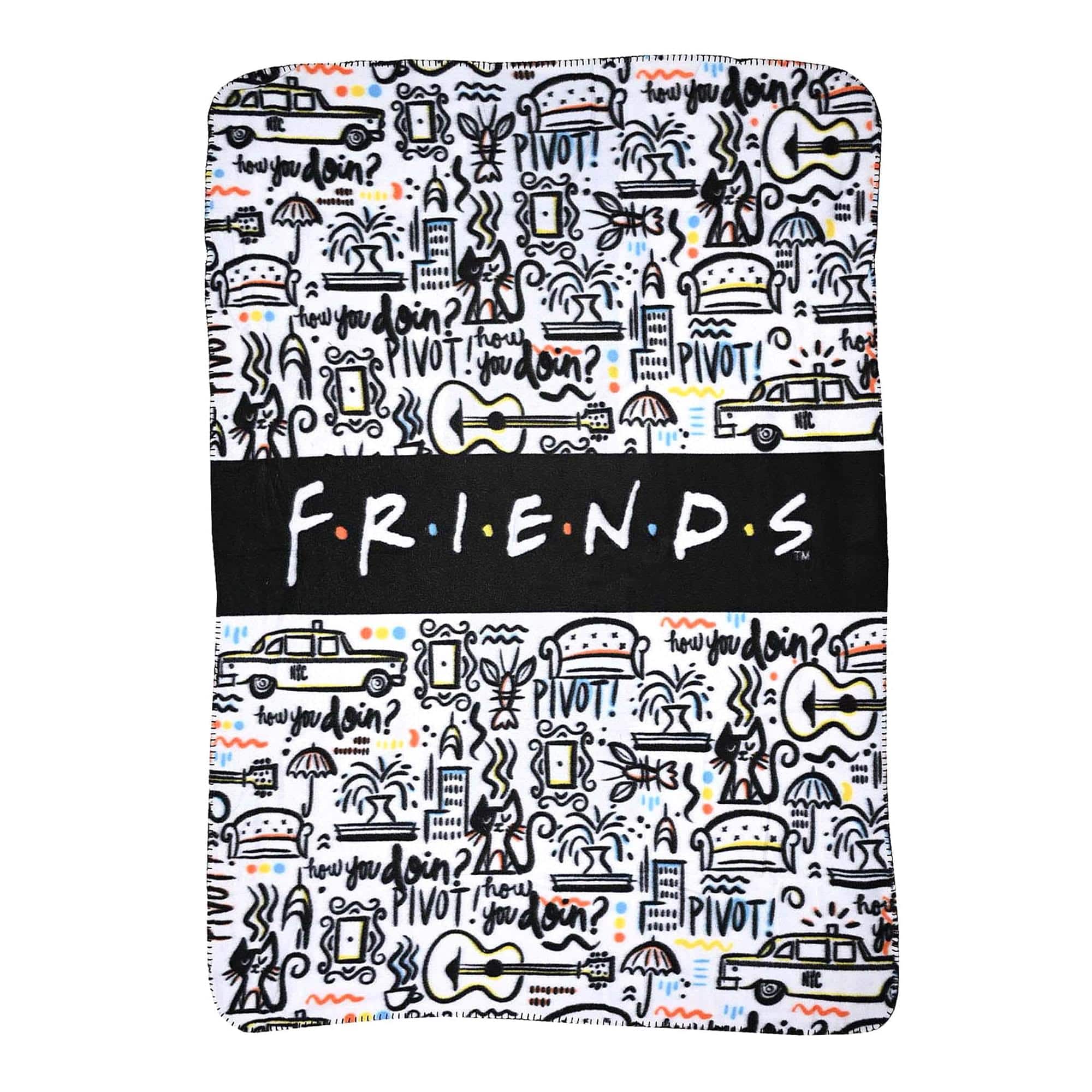 The Northwest Group - Friends Icons 45 x 60 Inch Fleece Throw Blanket - Multi-Colored