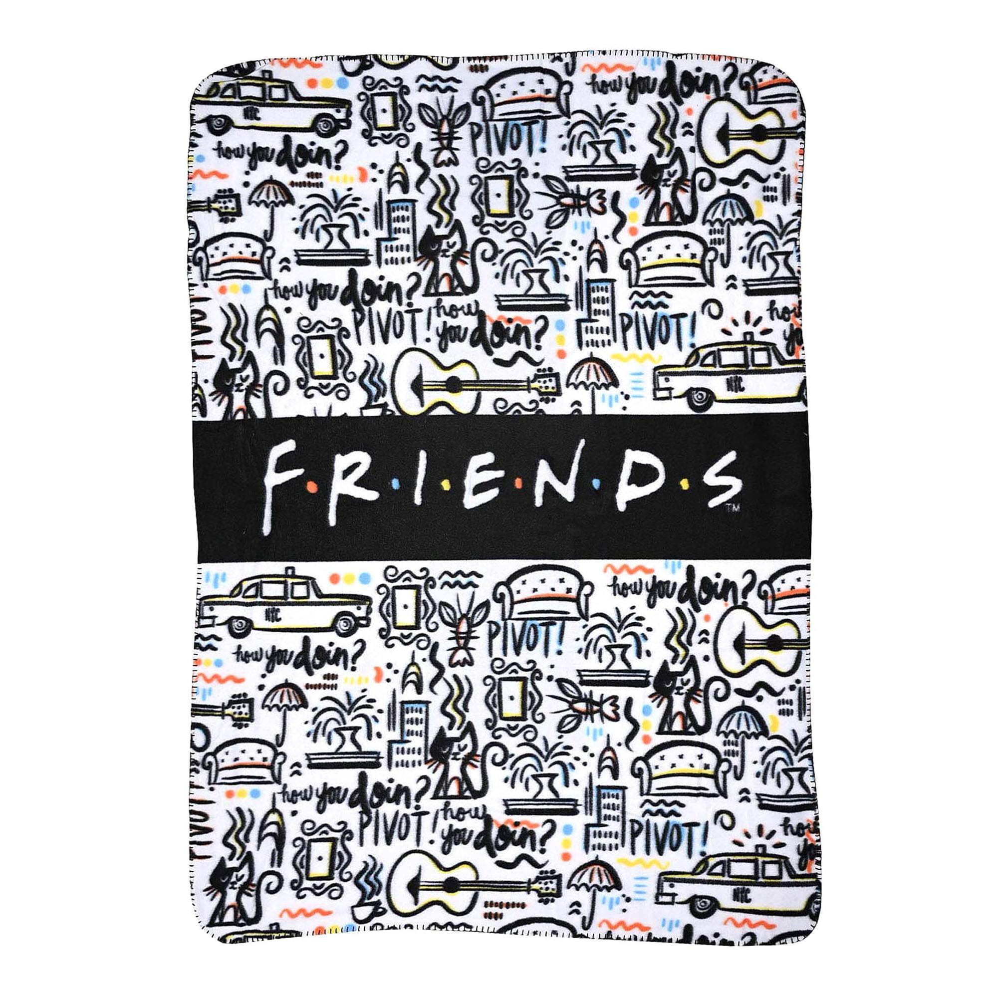 The Northwest Group - Friends Icons 45 x 60 Inch Fleece Throw Blanket - Multi-Colored