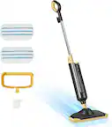 Front. Sweet - Steam Mop for Floor Cleaning, Lightweight Floor Steamer with 2 Washable Pads - Black Yellow.